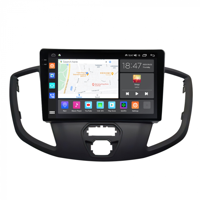 Navigatie Ford Transit din 2012-2019, Rezolutie 2K, Display QLED 9.5 inch, 4GB RAM si 64GB ROM, Android, Procesor Octacore, Slot sim 4G, Sunet DSP, Wireless Carplay si Android Auto, Camera Marsarier, [2]