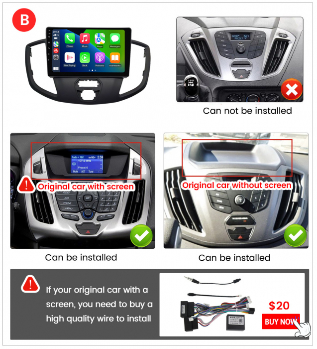Navigatie Ford Transit din 2012-2019, Rezolutie 2K, Ecran QLED 9.5 inch, 8GB RAM si 128GB ROM, Android, Procesor Octacore, Slot sim 4G, Sunet DSP, Wireless Carplay si Android Auto [3]