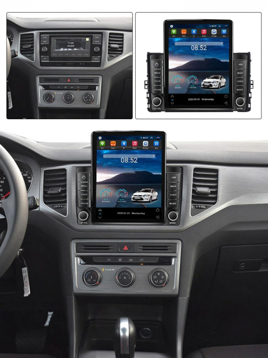 Navigatie Volkswagen Golf Jetta Tiguan Passat Seat Skoda dupa 2018, Ecran TESLA 9.7 inch, 4 GB RAM si 64 GB ROM, Slot Sim 4G, Procesor Octa Core, Carplay integrat, Procesor Sunet Digital DSP [2]