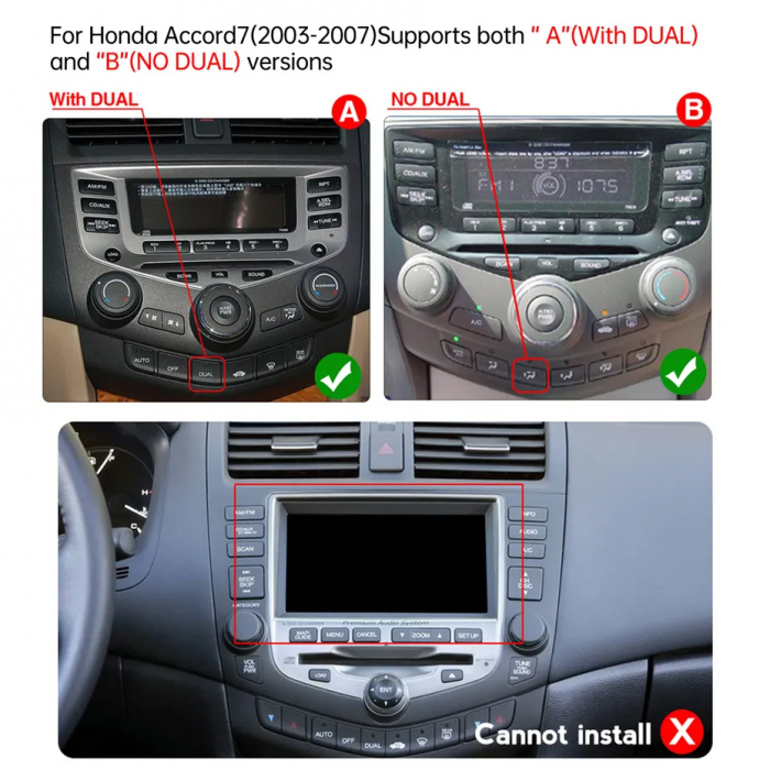 Navigatie Honda Accord 2003-2007 Android 14 , 2GB RAM QLED Carplay [4]