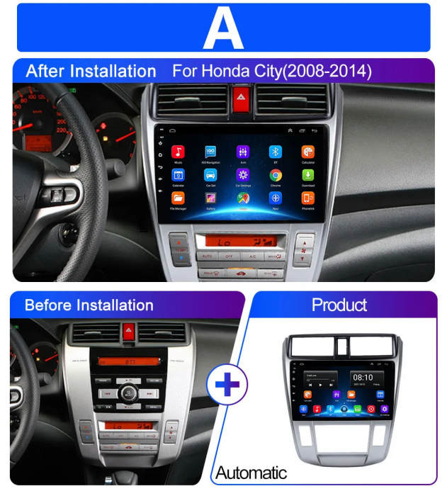 Navigatie Honda City 2008-2013 Android 14 , 8GB RAM+128GB ROM QLED [7]