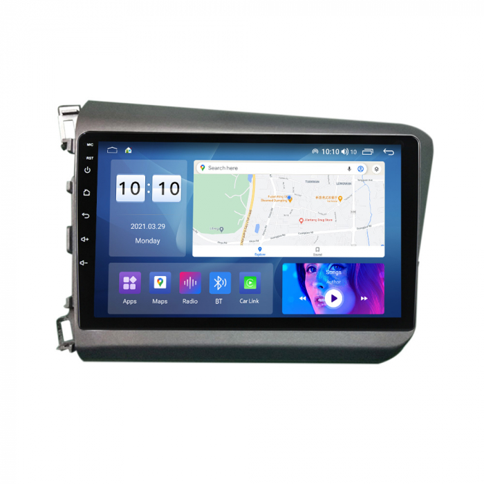 Navigatie Honda Civic ( 2011 - 2015 ) , 4 GB RAM si 64 GB ROM, Slot Sim 4G, Procesor Octa Core, Carplay, Sunet DSP, Android, Aplicatii, Usb, Wi Fi, Bluetooth [1]