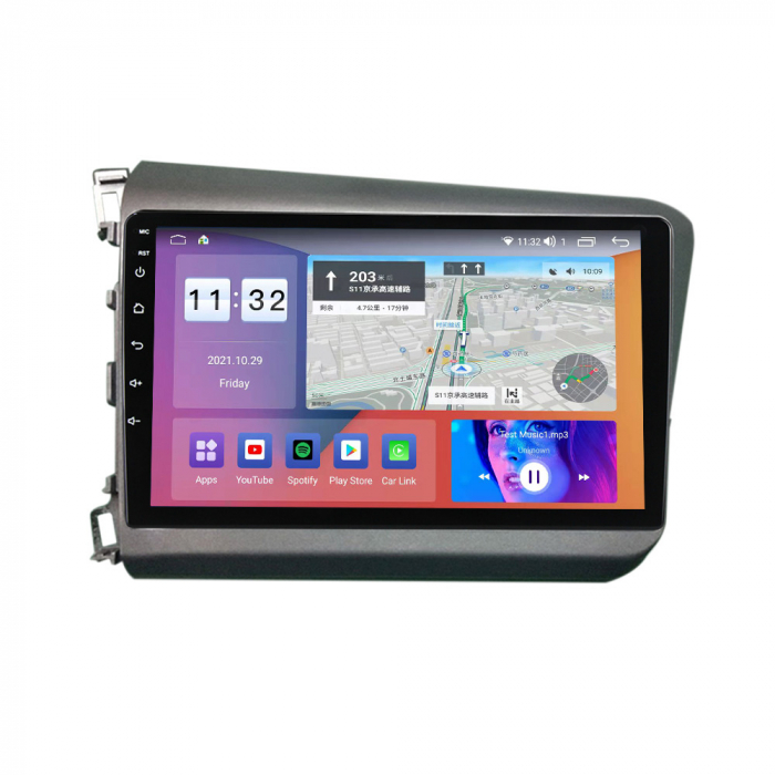 Navigatie Honda Civic ( 2011 - 2015 ) , Android , Display 9 inch , 2GB RAM + 32 GB ROM , Internet , 4G , Aplicatii , Waze , Wi Fi , Usb , Bluetooth , Mirrorlink [1]