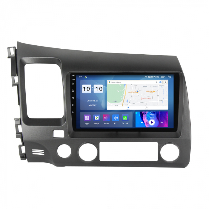 Navigatie Honda Civic din 2005-2012,  Android 14 , 4GB RAM, Octacore, Slot Sim 4G, DSP, GPS, Wi-FI, Carplay, Android Auto, USB, Bluetooth, Waze, Touchscreen, 9 inch [1]