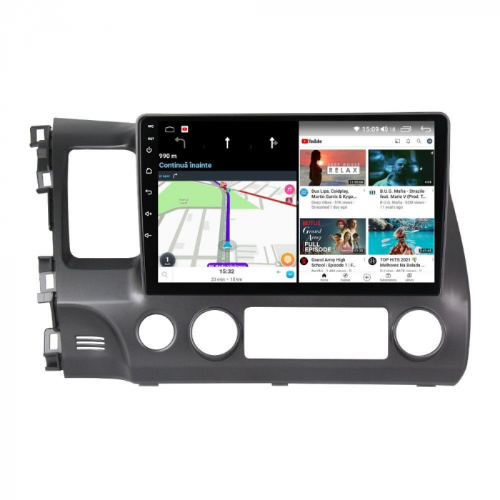 Navigatie Honda Civic din 2005-2012 Android 14 , 4GB RAM , Procesor Quad Core , Wireless Carplay si Android auto , Display HD Touchscreen, Wi-Fi , Bluetooth, USB [4]