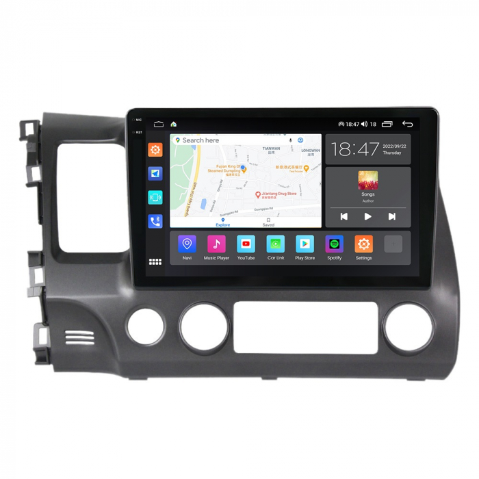 Navigatie Honda Civic din 2005-2012, Rezolutie 2K, Display QLED 9.5 inch, 4GB RAM si 64GB ROM, Android, Procesor Octacore, Slot sim 4G, Sunet DSP, Wireless Carplay si Android Auto, Camera Marsarier, U [5]