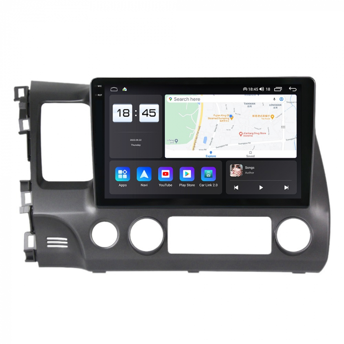 Navigatie Honda Civic din 2005-2012, Rezolutie 2K, Ecran QLED 10.5 inch, 8GB RAM si 128GB ROM, Android, Procesor Octacore, Slot sim 4G, Sunet DSP, Wireless Carplay [3]