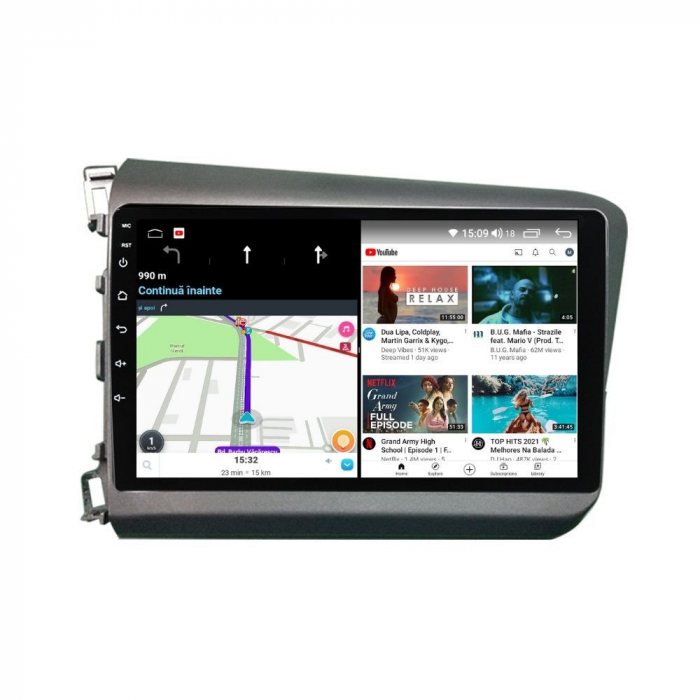 Navigatie Honda Civic din 2011-2015 Android 14 , 4GB RAM , Procesor Quad Core , Wireless Carplay si Android auto , Display HD Touchscreen, Wi-Fi , Bluetooth, USB [4]