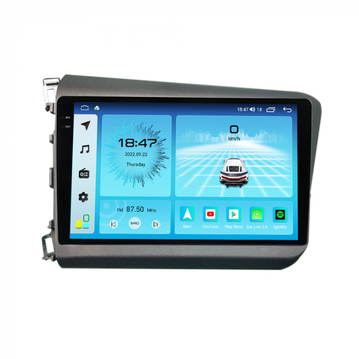 Navigatie Honda Civic din 2011-2015, Rezolutie 2K, Ecran QLED 9.5 inch, 8GB RAM si 128GB ROM, Android, Procesor Octacore, Slot sim 4G, Sunet DSP, Wireless Carplay si Android Auto [3]