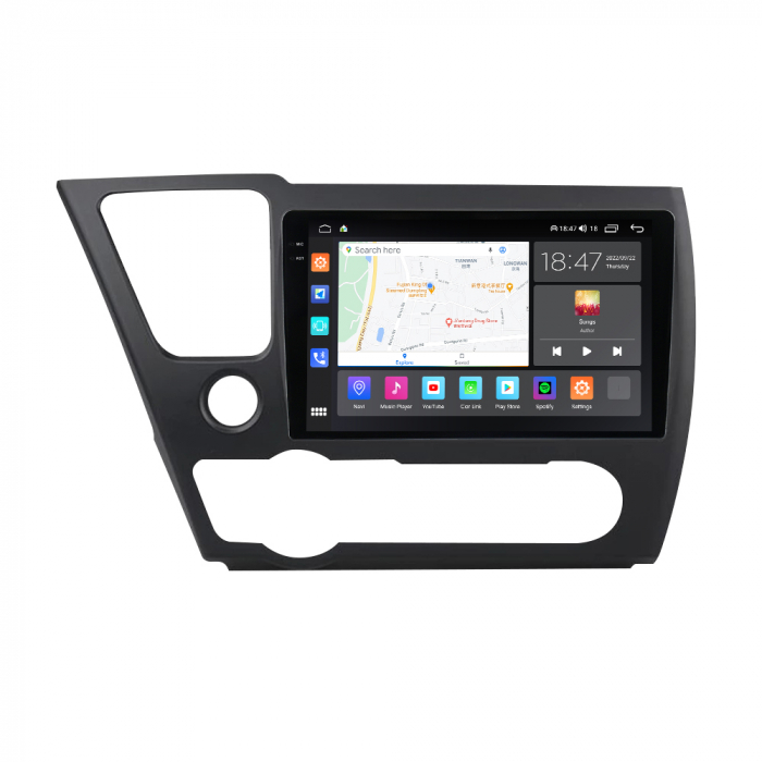 Navigatie Honda Civic din 2013-2016, Rezolutie 2K, Ecran QLED 9.5 inch, 8GB RAM si 128GB ROM, Android, Procesor Octacore, Slot sim 4G, Sunet DSP, Wireless Carplay [2]
