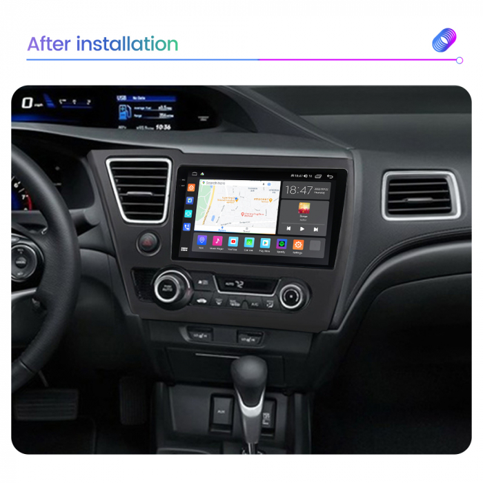 Navigatie Honda Civic din 2013-2016, Rezolutie 2K, Ecran QLED 9.5 inch, 8GB RAM si 128GB ROM, Android, Procesor Octacore, Slot sim 4G, Sunet DSP, Wireless Carplay [6]