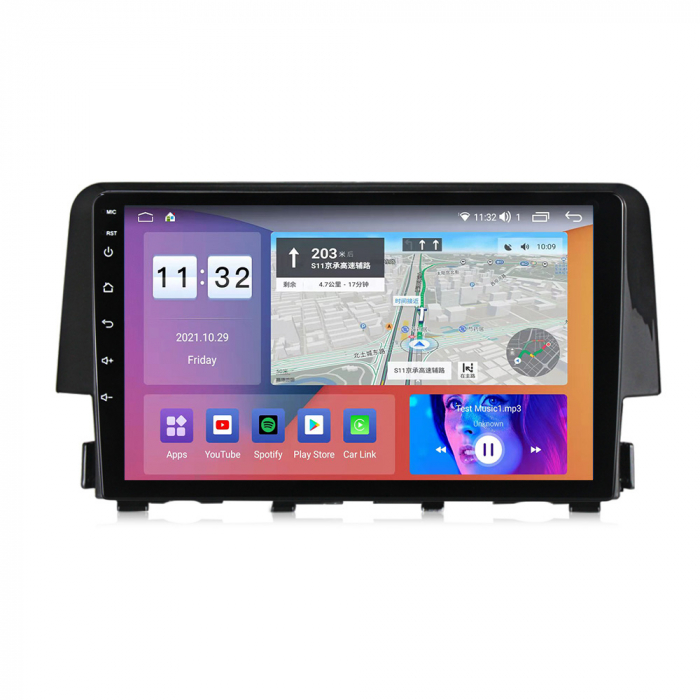 Navigatie Honda Civic din 2015-2020, Android 14 , 4GB RAM, Octacore, Slot Sim 4G, DSP, GPS, Wi-FI, Carplay, Android Auto, USB, Bluetooth, Waze, Touchscreen, 9 inch [3]