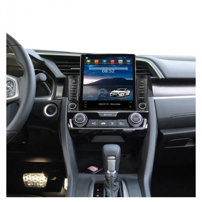 Navigatie Honda Civic din 2015-2020, Display TESLA 9.5 inch, 2GB RAM si 32GB ROM, Wireless Carplay si Android Auto, Procesor Octacore, Slot sim 4G, Sunet DSP, Camera Marsarier, Bluetooth, USB, Wi Fi, [3]