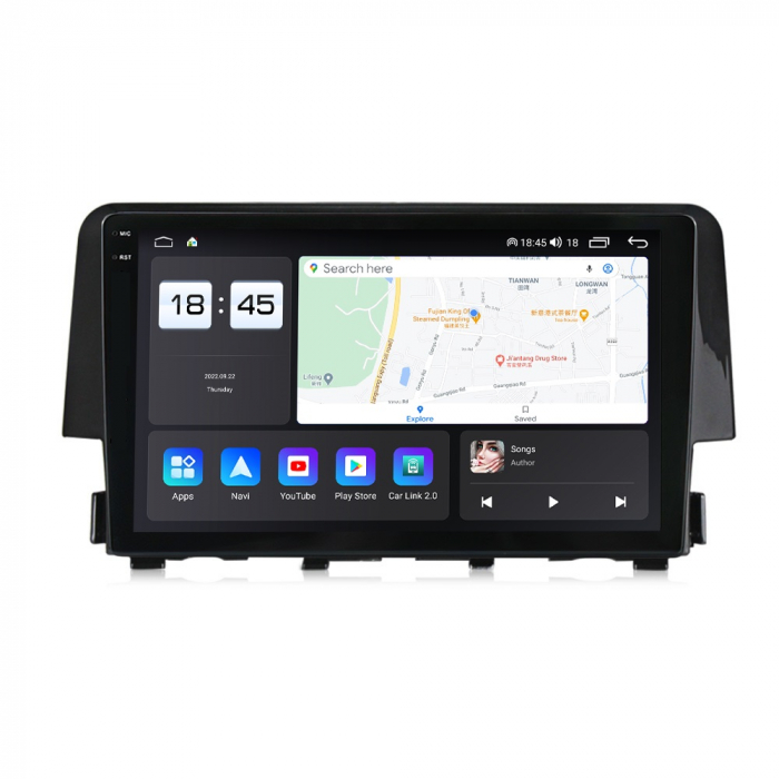 Navigatie Honda Civic din 2015-2020, Rezolutie 2K, Display QLED 9.5 inch, 4GB RAM si 64GB ROM, Android, Procesor Octacore, Slot sim 4G, Sunet DSP, Wireless Carplay si Android Auto, Camera Marsarier, U [5]
