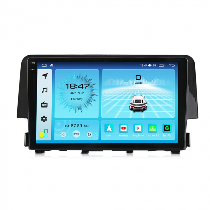Navigatie Honda Civic din 2015-2020, Rezolutie 2K, Ecran QLED 9.5 inch, 8GB RAM si 128GB ROM, Android, Procesor Octacore, Slot sim 4G, Sunet DSP, Wireless Carplay si Android Auto [6]