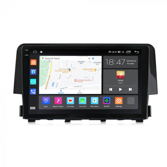 Navigatie Honda Civic din 2015-2020, Rezolutie 2K, Ecran QLED 9.5 inch, 8GB RAM si 128GB ROM, Android, Procesor Octacore, Slot sim 4G, Sunet DSP, Wireless Carplay si Android Auto [3]