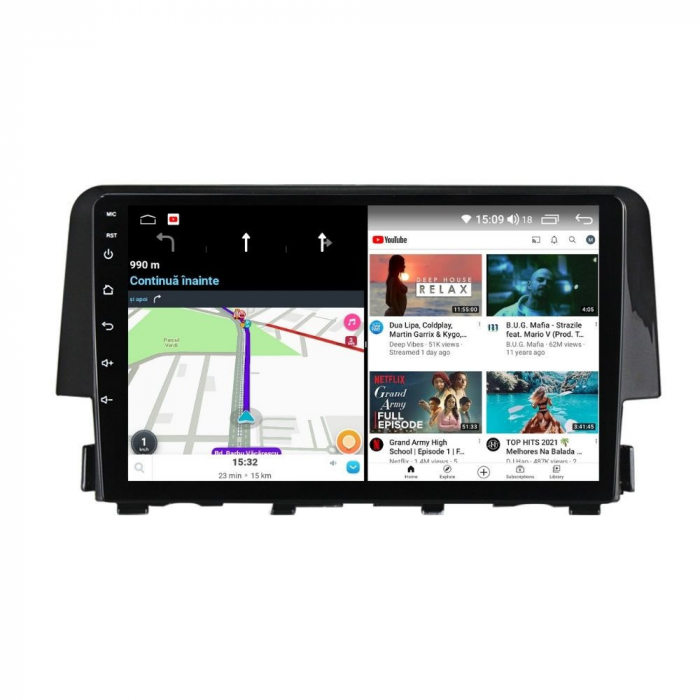 Navigatie Honda Civic din 2016 - 2020 Android 14 , 4GB RAM , Procesor Quad Core , Wireless Carplay si Android auto , Display HD Touchscreen, Wi-Fi , Bluetooth, USB [4]