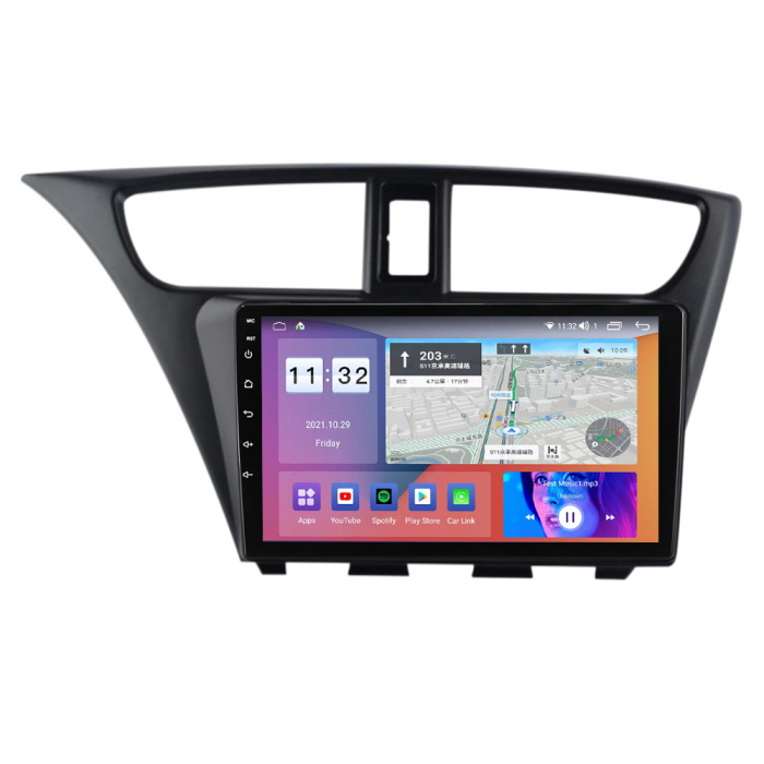 Navigatie Honda Civic Hatchback din 2012-2017, Android 14, Wireless Carplay si Android Auto, 2GB RAM si 32GB ROM, Display IPS 9 inch, Camera Marsarier, Internet, Aplicatii, Wi Fi, Usb, Bluetooth [2]