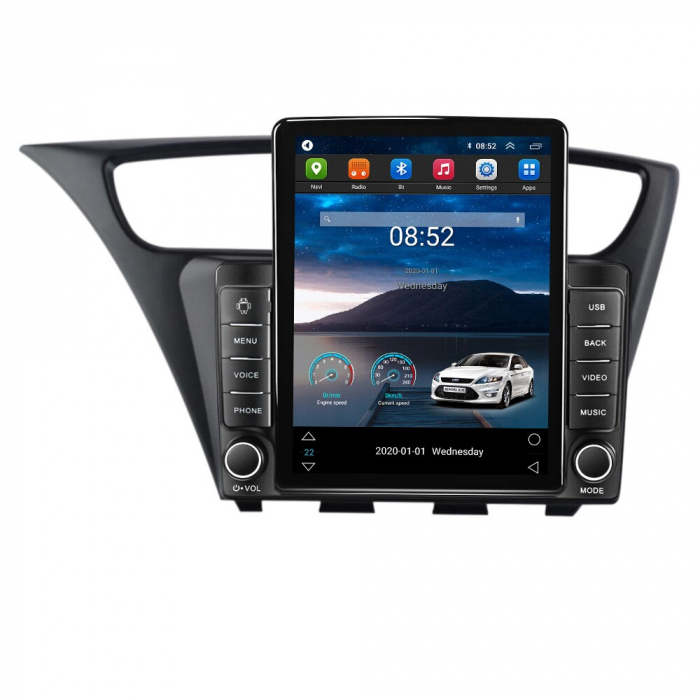 Navigatie Honda Civic Hatchback din 2012-2017, Display TESLA 9.5 inch, 2GB RAM si 32GB ROM, Wireless Carplay si Android Auto, Procesor Octacore, Slot sim 4G, Sunet DSP, Camera Marsarier, Bluetooth, US [2]