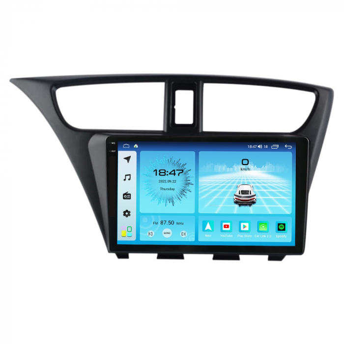 Navigatie Honda Civic Hatchback din 2012-2017, Rezolutie 2K, Ecran QLED 9.5 inch, 8GB RAM si 128GB ROM, Android, Procesor Octacore, Slot sim 4G, Sunet DSP, Wireless [2]