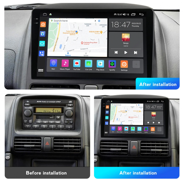 Navigatie Honda CRV 2002-2005 Rezolutie 2K , 8GB RAM+128GB ROM QLED [4]