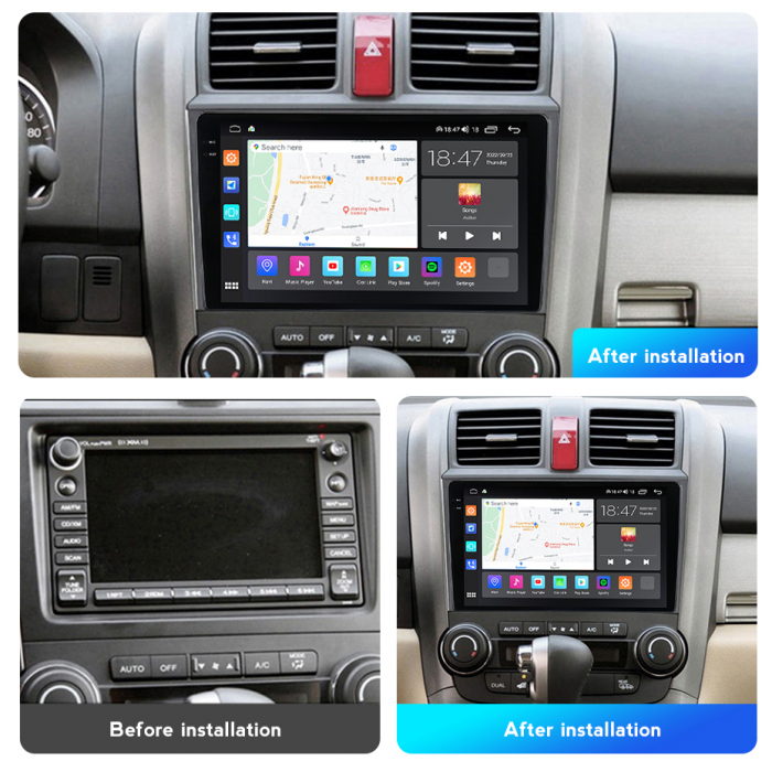 Navigatie Honda CRV din 2006-2012, Rezolutie 2K, Ecran QLED 9.5 inch, 8GB RAM si 128GB ROM, Android, Procesor Octacore, Slot sim 4G, Sunet DSP, Wireless Carplay si Android Auto, Camera Marsarier [3]