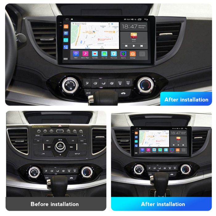 Navigatie Honda CRV din 2012-2016, Rezolutie 2K, Ecran QLED 9.5 inch, 8GB RAM si 128GB ROM, Android, Procesor Octacore, Slot sim 4G, Sunet DSP, Wireless Carplay si Android Auto, Camera Marsarier [3]