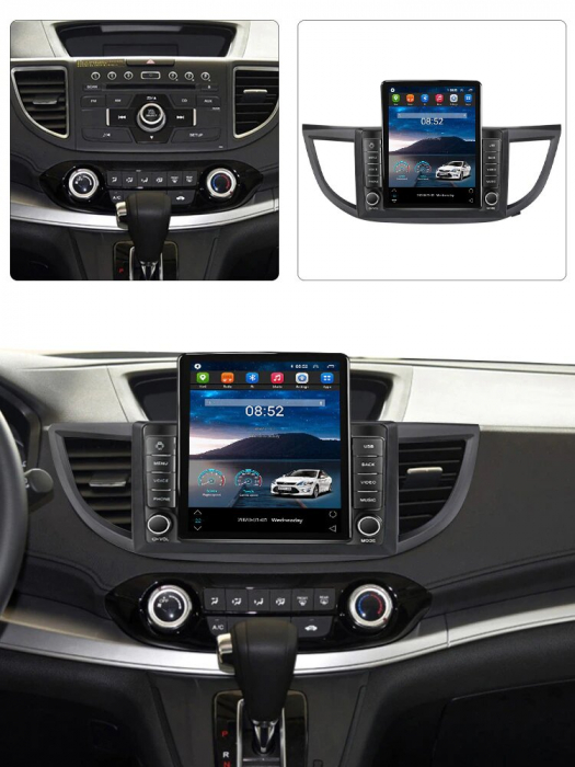 Navigatie Honda CRV din 2012-2017, Display TESLA 9.5 inch, 2GB RAM si 32GB ROM, Wireless Carplay si Android Auto, Procesor Octacore, Slot sim 4G, Sunet DSP, Camera Marsarier, Bluetooth, USB, Wi Fi, Ra [3]
