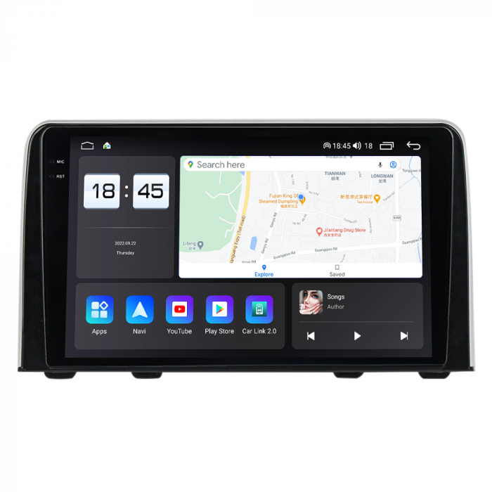 Navigatie Honda CRV din 2016-2019, Rezolutie 2K, Display QLED 9.5 inch, 4GB RAM si 64GB ROM, Android, Procesor Octacore, Slot sim 4G, Sunet DSP, Wireless Carplay si Android Auto, Camera Marsarier, USB [6]