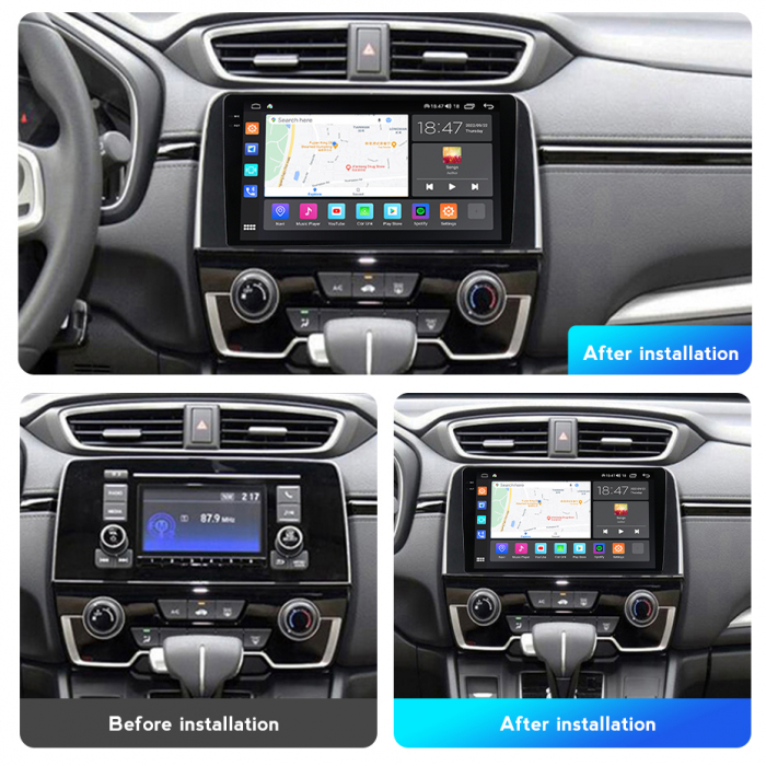 Navigatie Honda CRV din 2016-2019, Rezolutie 2K, Display QLED 9.5 inch, 4GB RAM si 64GB ROM, Android, Procesor Octacore, Slot sim 4G, Sunet DSP, Wireless Carplay si Android Auto, Camera Marsarier, USB [3]