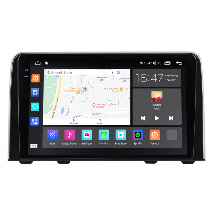 Navigatie Honda CRV din 2016-2019, Rezolutie 2K, Display QLED 9.5 inch, 4GB RAM si 64GB ROM, Android, Procesor Octacore, Slot sim 4G, Sunet DSP, Wireless Carplay si Android Auto, Camera Marsarier, USB [1]