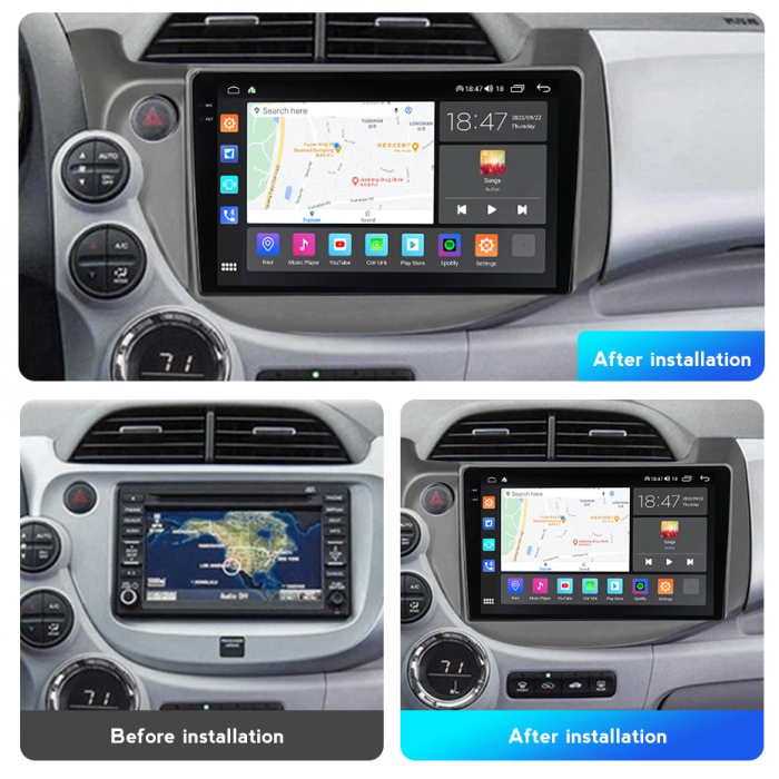 Navigatie Honda Fit Jazz 2 2007-2014 Android 14 , 4GB RAM+32GB ROM QLED [3]