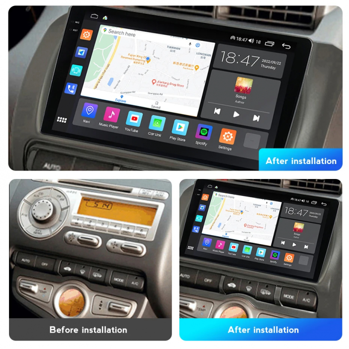 Navigatie Honda Fit Jazz City LHD 2002-2007 Android 14 , 8GB RAM+128GB ROM QLED [3]