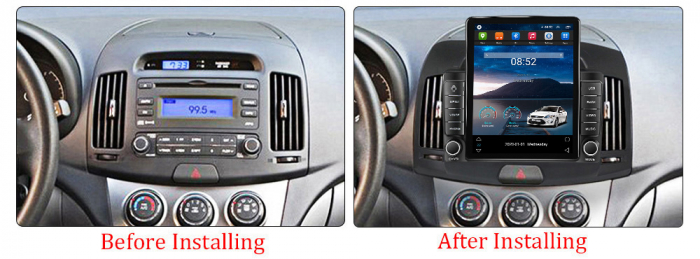 Navigatie Hyundai Elantra din 2006-2012, Display TESLA 9.5 inch, 2GB RAM si 32GB ROM, Wireless Carplay si Android Auto, Procesor Octacore, Slot sim 4G, Sunet DSP, Camera Marsarier, Bluetooth, USB, Wi [2]