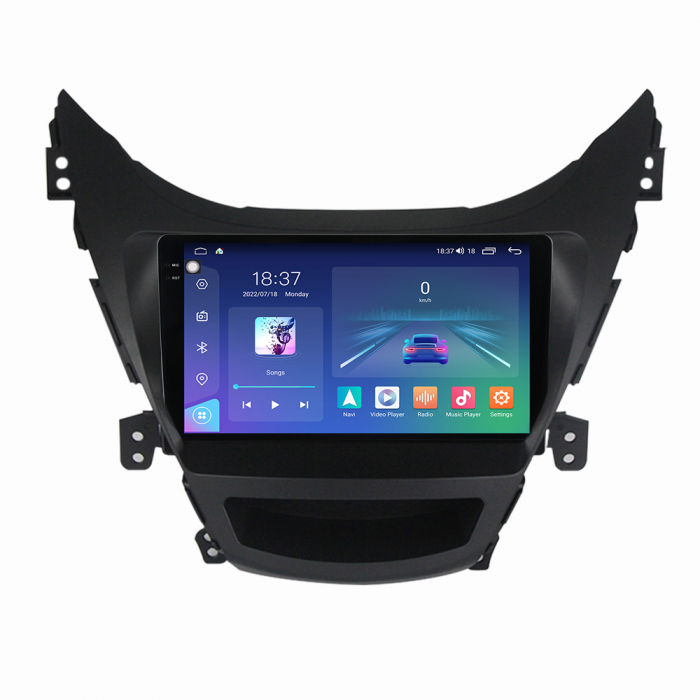 Navigatie Hyundai Elantra din 2011-2016, Rezolutie 2K, Display QLED 9.5 inch, 4GB RAM si 64GB ROM, Android, Procesor Octacore, Slot sim 4G, Sunet DSP, Wireless Carplay si Android Auto, Camera Marsarie [1]