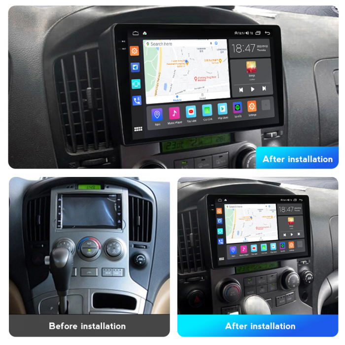 Navigatie Hyundai H1 din 2007 - 2015, Rezolutie 2K, Ecran QLED 9.5 inch, 8GB RAM si 128GB ROM, Android, Procesor Octacore, Slot sim 4G, Sunet DSP, Wireless Carplay [4]
