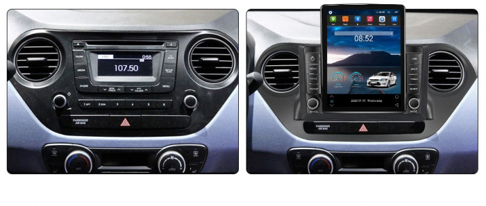 Navigatie Hyundai i10 din 2013 - 2019, Ecran TESLA 9.7 inch, 8 GB RAM si 128 GB ROM, Android 15, Slot Sim 4G, Procesor Octa Core, Carplay Wireless si Android auto, Procesor Sunet Digital DSP, Aplic [3]