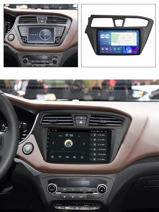 Navigatie Hyundai i20 din 2015 - 2017, 8GB RAM si 128GB ROM, Ecran QLED 9 inch, Android 14, Procesor Octacore, Slot sim 4G, Sunet DSP, Wireless Carplay si Android Auto, Camera Marsarier [4]