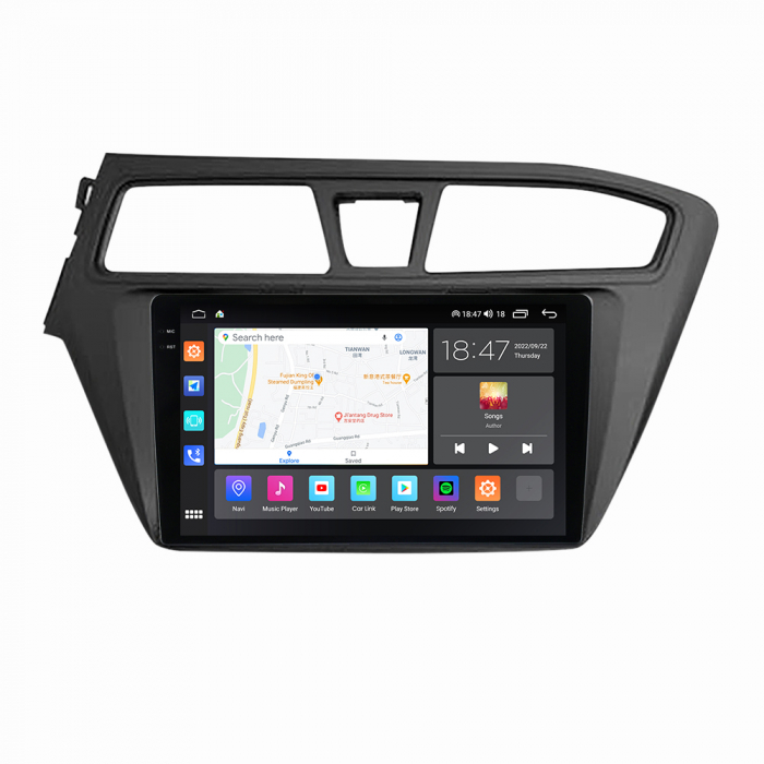 Navigatie Hyundai i20 din 2015-2017, Rezolutie 2K, Ecran QLED 9.5 inch, 8GB RAM si 128GB ROM, Android, Procesor Octacore, Slot sim 4G, Sunet DSP, Wireless Carplay [3]