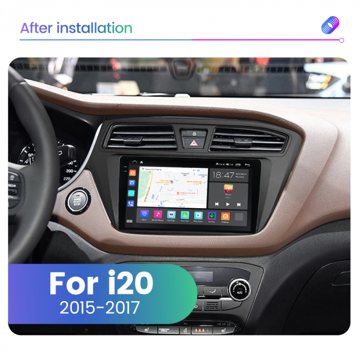 Navigatie Hyundai i20 din 2015-2017, Rezolutie 2K, Ecran QLED 9.5 inch, 8GB RAM si 128GB ROM, Android, Procesor Octacore, Slot sim 4G, Sunet DSP, Wireless Carplay [2]