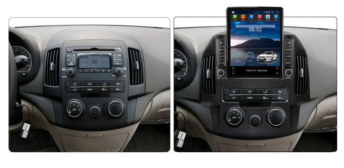 Navigatie Hyundai i30 din 2007 - 2012, Ecran TESLA 9.7 inch, 4 GB RAM si 64 GB ROM, Slot Sim 4G, Procesor Octa Core, Carplay integrat, Procesor Sunet Digital DSP, Android, Aplicatii, Usb [4]