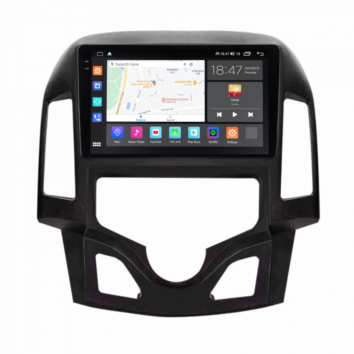 Navigatie Hyundai i30 din 2007-2012, Rezolutie 2K, Display QLED 9.5 inch, 4GB RAM si 64GB ROM, Android, Procesor Octacore, Slot sim 4G, Sunet DSP, Wireless Carplay si Android Auto, Camera Marsarier, U [2]