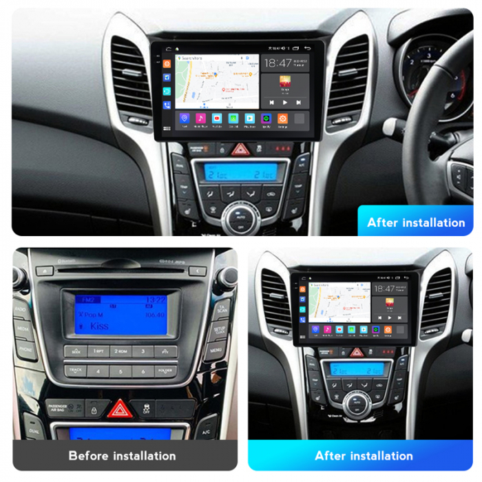 Navigatie Hyundai i30 din 2011-2017, Rezolutie 2K, Ecran QLED 9.5 inch, 8GB RAM si 128GB ROM, Android, Procesor Octacore, Slot sim 4G, Sunet DSP, Wireless Carplay [5]