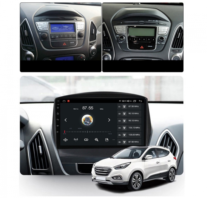 Navigatie Hyundai ix 35 ( 2009 - 2015 ) , 4 GB RAM si 64 GB ROM, Slot Sim 4G, Procesor Octa Core, Carplay, Sunet DSP, Android, Aplicatii, Usb, Wi Fi, Bluetooth [4]
