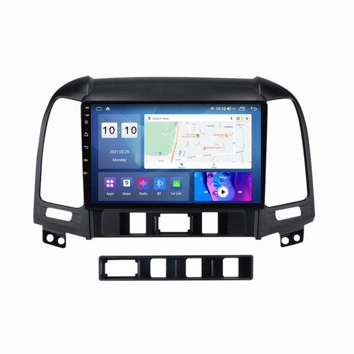 Navigatie Hyundai Santa Fe din 2006-2012, Rezolutie 2K, Display QLED 9.5 inch, 4GB RAM si 64GB ROM, Android, Procesor Octacore, Slot sim 4G, Sunet DSP, Wireless Carplay si Android Auto, Camera Marsari [3]