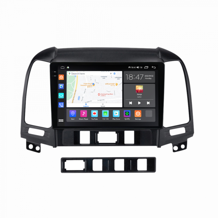 Navigatie Hyundai Santa Fe din 2006-2012, Rezolutie 2K, Ecran QLED 9.5 inch, 8GB RAM si 128GB ROM, Android, Procesor Octacore, Slot sim 4G, Sunet DSP, Wireless Carplay si Android Auto [2]