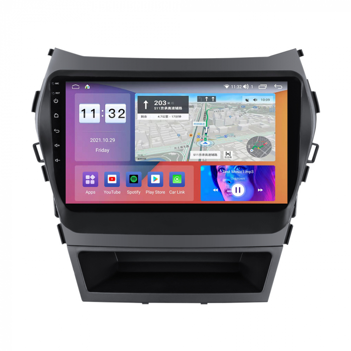 Navigatie Hyundai Santa Fe ix 45 ( 2012 - 2017 ) 4GB RAM si 64GB ROM, Ecran QLED 9 inch, Android 14, Procesor Octacore, Slot sim 4G, Sunet DSP, Wireless Carplay si Android Auto, Camera Marsarier [3]
