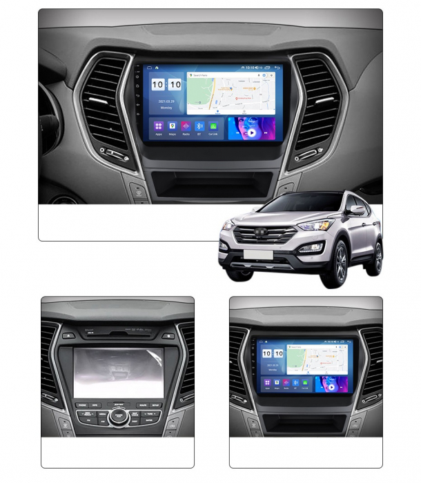 Navigatie Hyundai Santa Fe IX45 din 2012-2017 Android 14 , 1GB RAM Carplay [2]