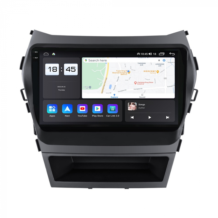 Navigatie Hyundai Santa Fe IX45 din 2012-2017, Rezolutie 2K, Display QLED 9.5 inch, 4GB RAM si 64GB ROM, Android, Procesor Octacore, Slot sim 4G, Sunet DSP, Wireless Carplay si Android Auto, Camera Ma [6]
