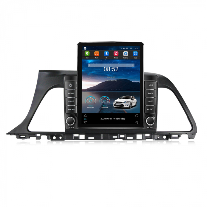 Navigatie Hyundai Sonata 9 din 2015 - 2018, Ecran TESLA 9.7 inch, 4 GB RAM si 64 GB ROM, Slot Sim 4G, Procesor Octa Core, Carplay integrat, Procesor Sunet Digital DSP, Android, Aplicatii, Usb [4]